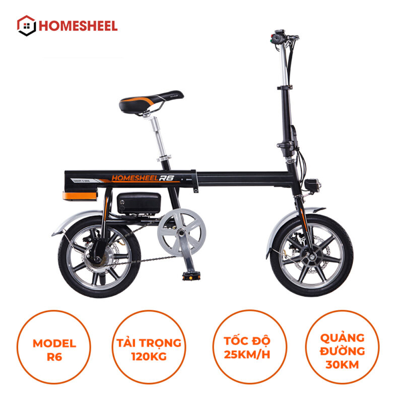 Xe đạp điện gấp gọn Homehsheel Airwheel R6 phiên bản đen