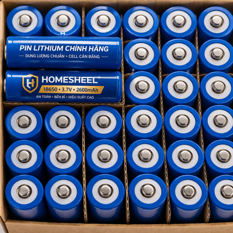 pin lithium xe điện chính hãng homesheel cell pin 18650 chất lượng cao
