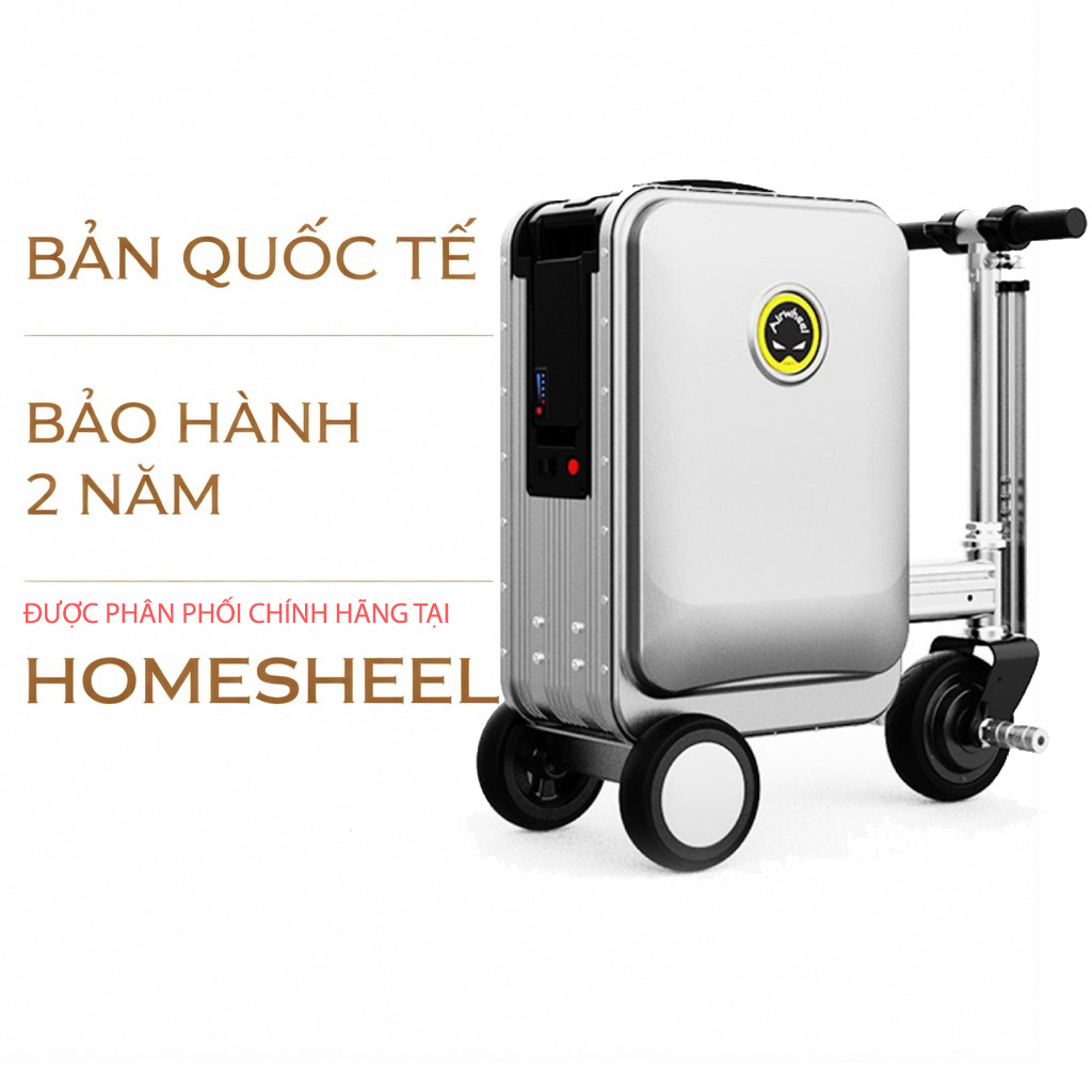Vali điện Airwheel SE3S chính hãng HOMESHEEL – bản quốc tế, bảo hành 2 năm, thiết kế thông minh có thể ngồi và di chuyển