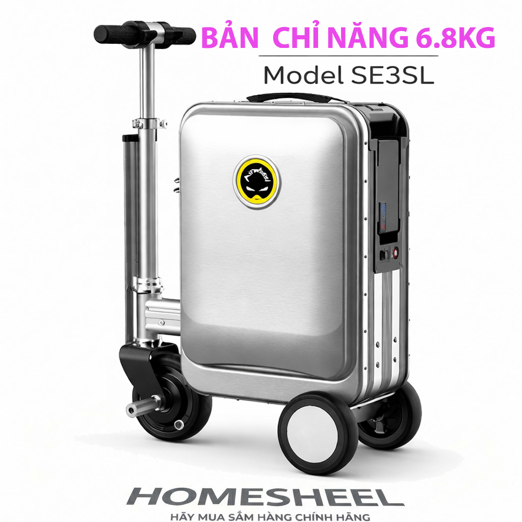 Vali điện Airwheel SE3SL vỏ nhôm chính hãng HOMESHEEL – bản quốc tế, trọng lượng 6.8kg, bảo hành 2 năm, khung hợp kim cao cấp