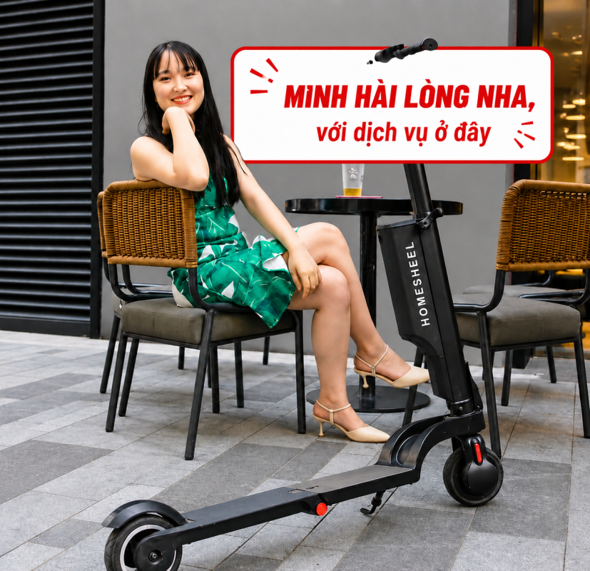 Khách hàng hài lòng với dịch vụ sửa scooter điện tại HOMESHEEL