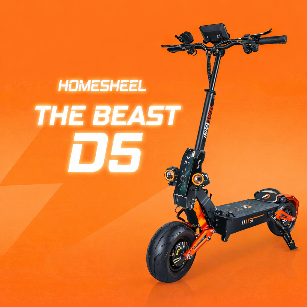 Xe điện Scooter HOMESHEEL THE BEAST D5 thiết kế mạnh mẽ, hiệu suất cao, phong cách thể thao cao cấp