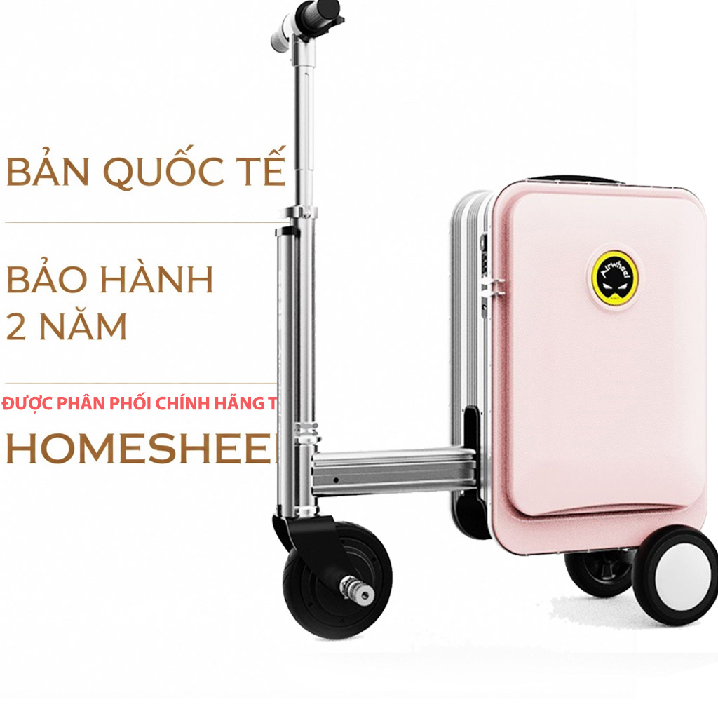 Vali điện Airwheel SE3S màu hồng chính hãng HOMESHEEL – bản quốc tế, bảo hành 2 năm, thiết kế thời trang sang trọng