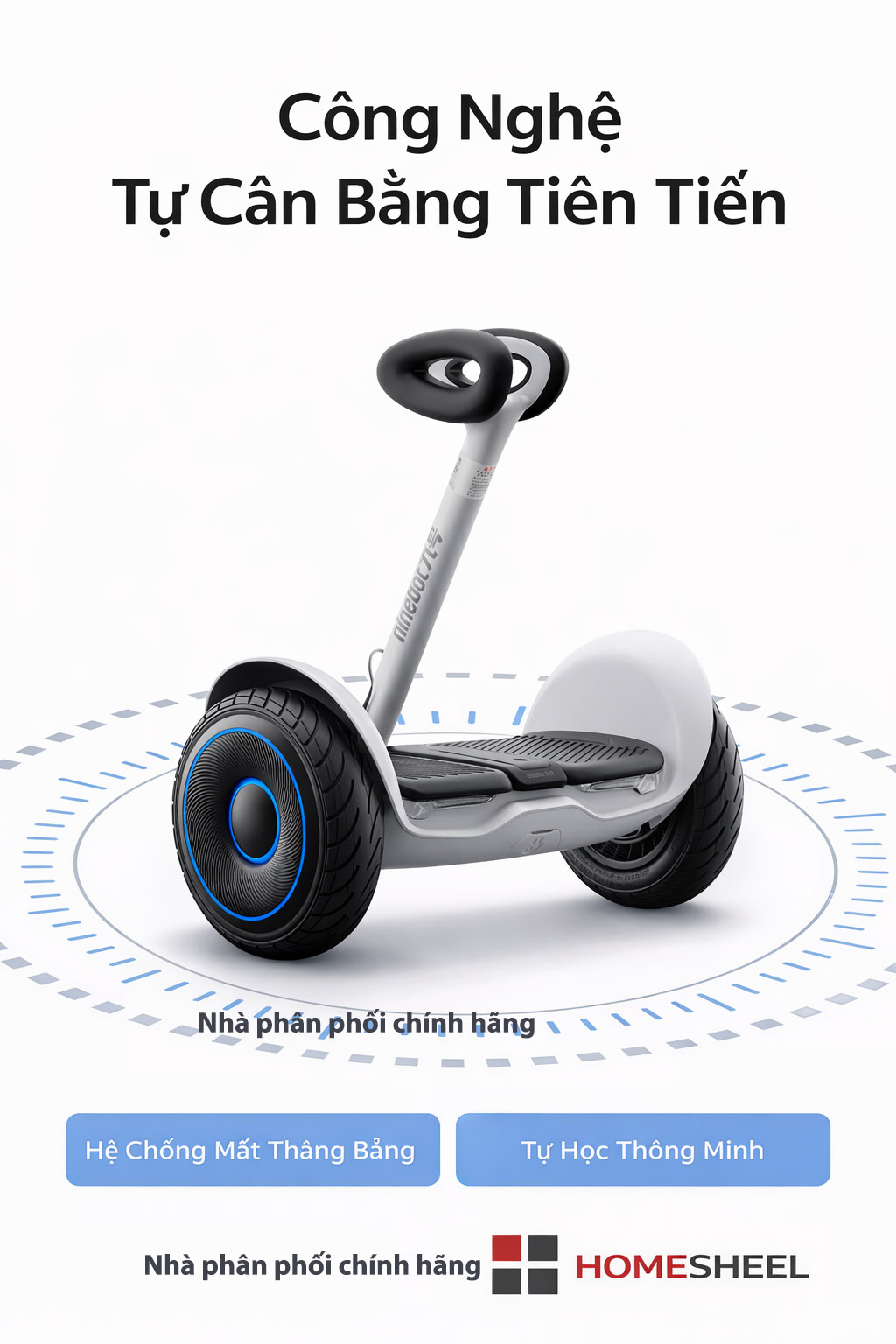 Xe điện cân bằng Homesheel Ninebot L9 bản quốc tế chính hãng Xe điện cân bằng Homesheel Ninebot L9 bản quốc tế, bánh lớn, vận hành êm ái, công nghệ tự cân bằng thông minh