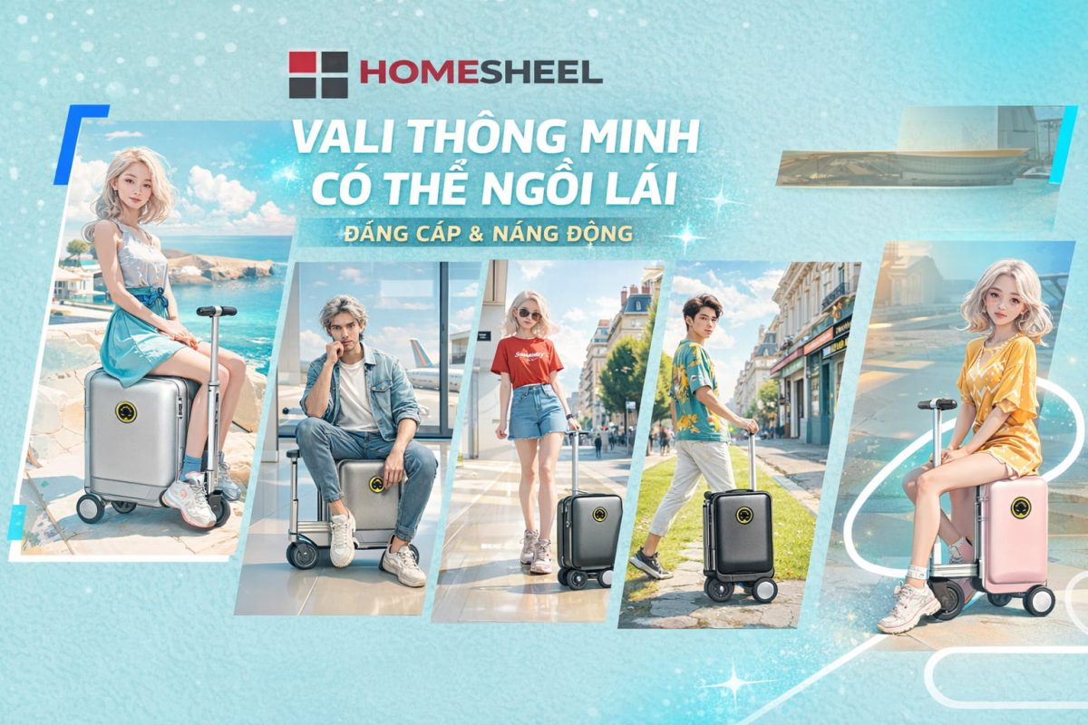 Vali điện HOMESHEEL Airwheel SE3SL có thể ngồi di chuyển tiện lợi tại sân bay, du lịch và đi lại hàng ngày