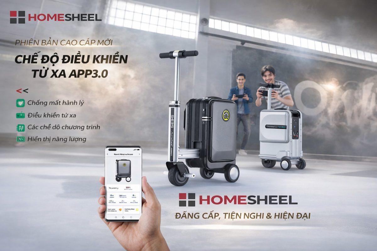 Vali điện HOMESHEEL Airwheel SE3SL điều khiển từ xa qua app, kết nối thông minh tiện lợi