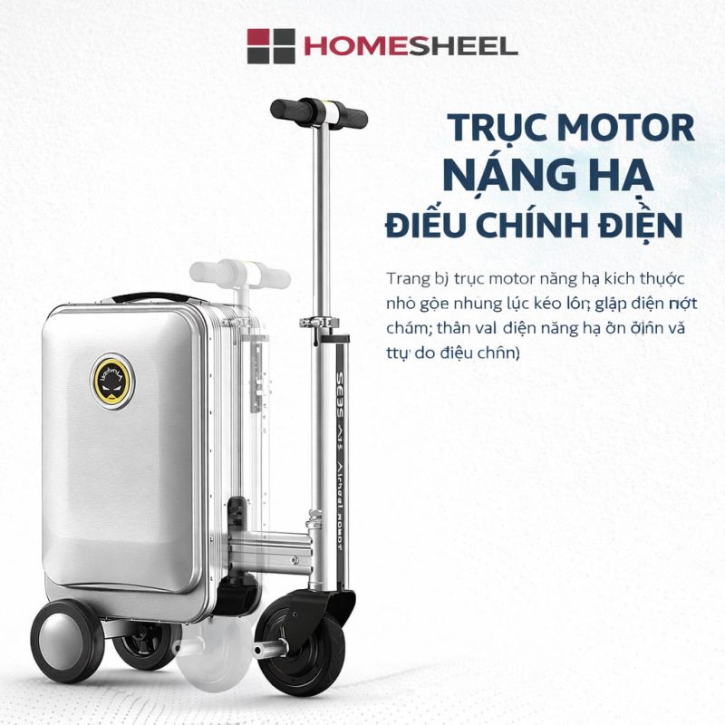 Vali điện HOMESHEEL Airwheel SE3SL với trục motor nâng hạ điều khiển điện, vận hành thông minh và tiện lợi