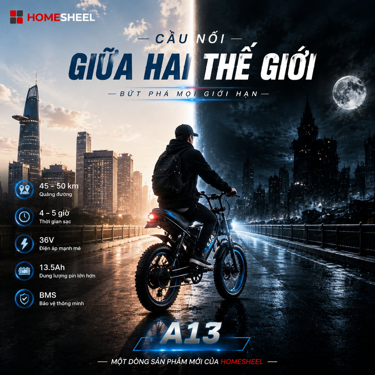 Xe đạp điện trợ lực HOMESHEEL AVDL A13 (1)