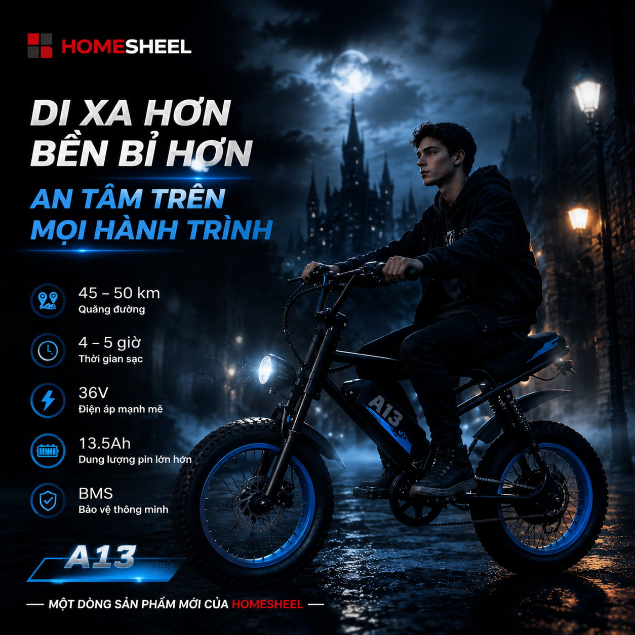 Xe đạp điện trợ lực HOMESHEEL AVDL A13 (10)