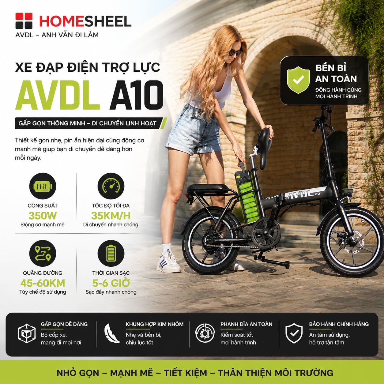 Xe đạp điện trợ lực Homesheel AVDL A10 new (1)